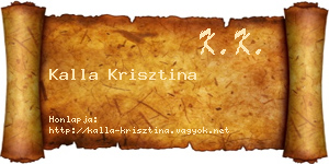 Kalla Krisztina névjegykártya